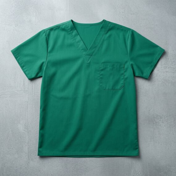 Poplin Unisex V-Neck Scrub Top – Without Pocket, Half Sleeve