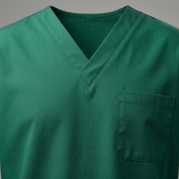 Poplin Unisex V-Neck Scrub Top – Without Pocket, Half Sleeve
